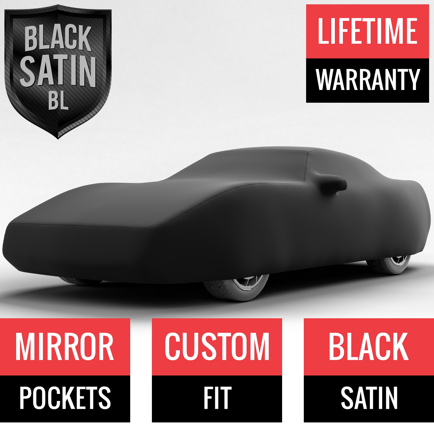 Black Satin BL - Black Car Cover for Chevrolet Corvette 1992 Coupe 2-Door