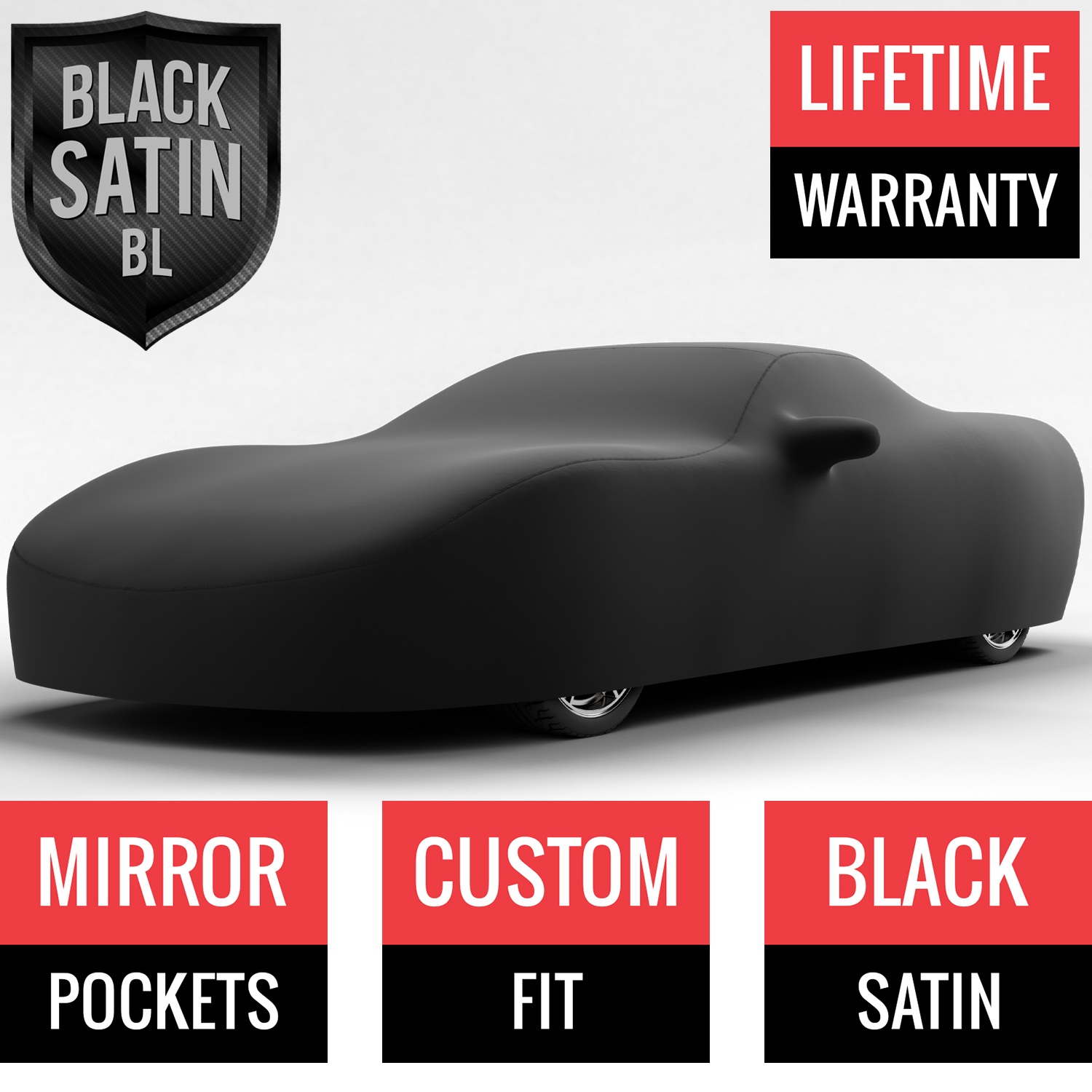 Black Satin BL - Black Car Cover for Chevrolet Corvette 2003 Coupe 2-Door