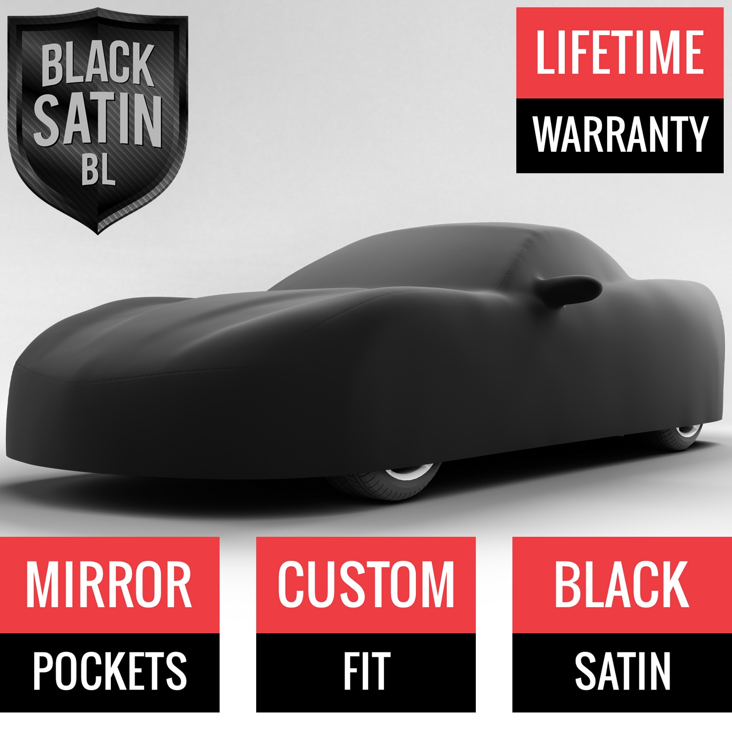 Black Satin BL - Black Car Cover for Chevrolet Corvette 2007 Convertible 2-Door