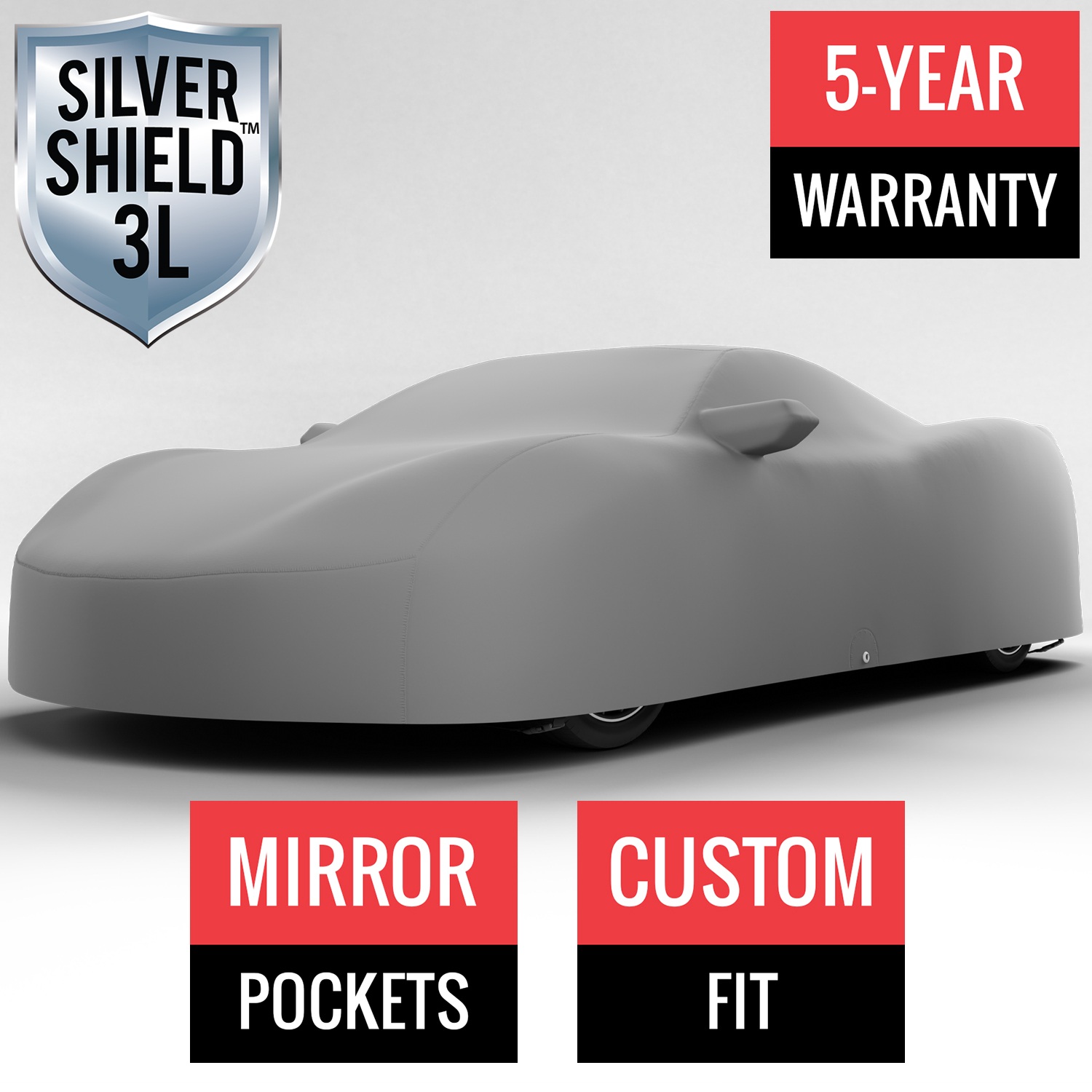 Silver Shield 3L - Car Cover for Chevrolet Corvette Z06 2022 Coupe 2-Door with HIGH Wing Spoiler