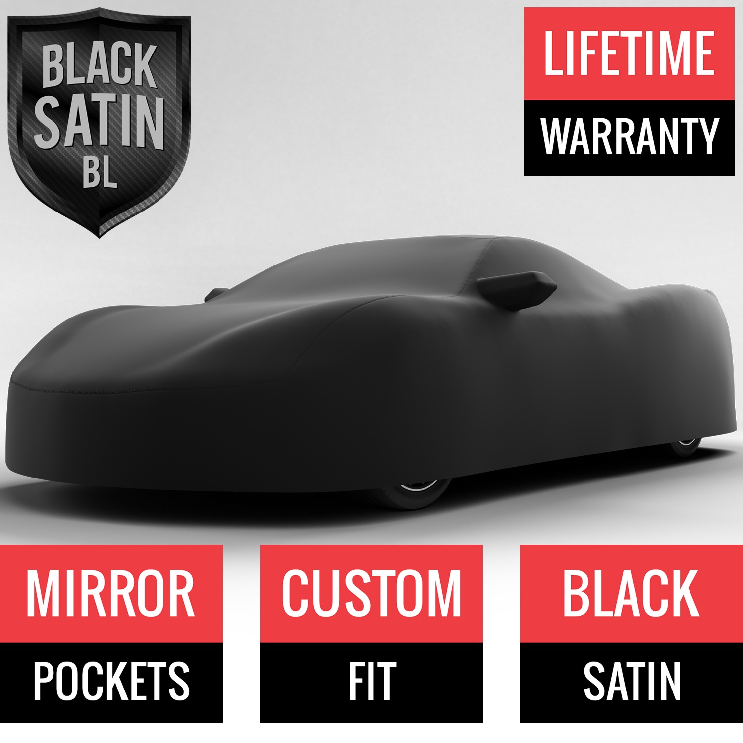 Black Satin BL - Black Car Cover for Chevrolet Corvette Z06 2022 Coupe 2-Door