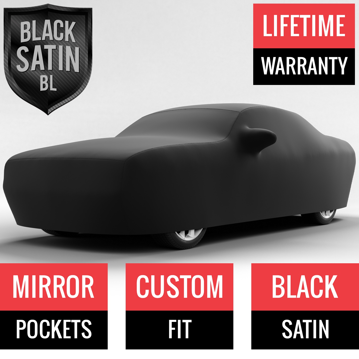 Black Satin BL - Black Car Cover for Dodge Challenger 2015 Coupe 2-Door