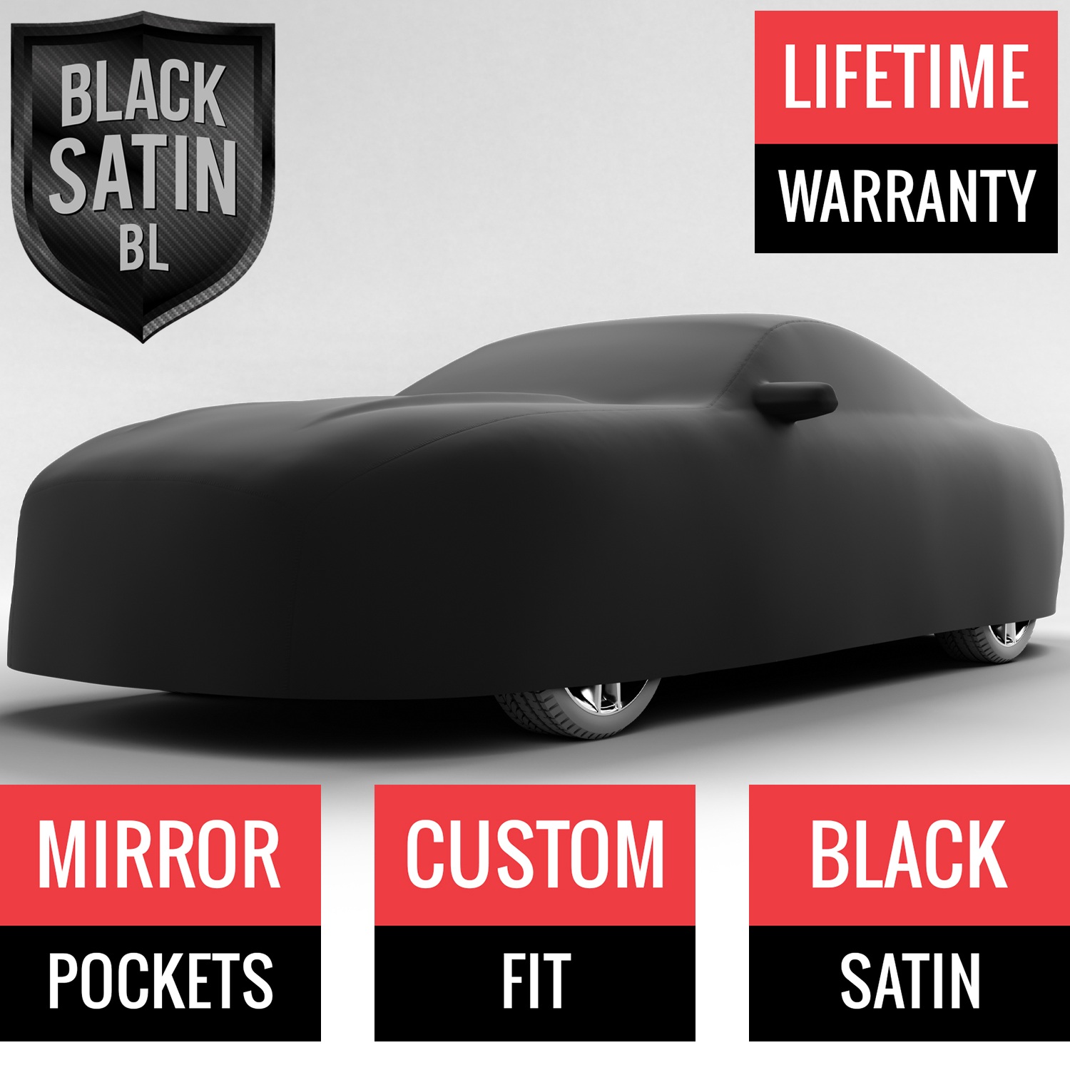 Black Satin BL - Black Car Cover for Ford Mustang 2008 Coupe 2-Door